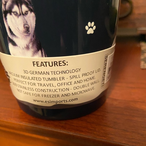 NWT Serengeti Hot Cold Tumbler. Husky design. - Picture 4 of 4